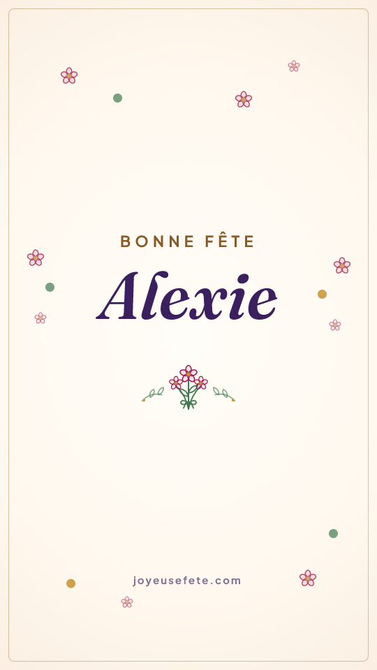 Image « Bonne fête Alexie » au format story