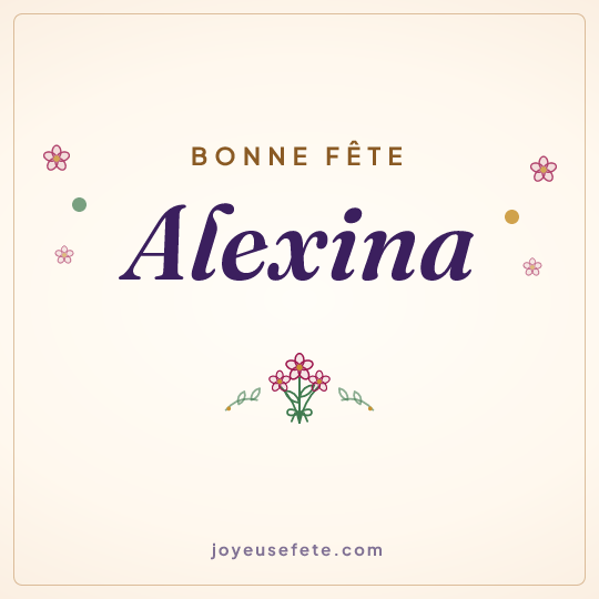 Image carrée « Bonne fête Alexina » pour WhatsApp