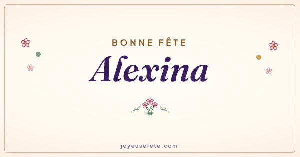 Image « Bonne fête Alexina » au format large