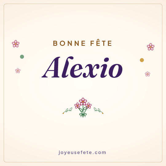 Image carrée « Bonne fête Alexio » pour WhatsApp