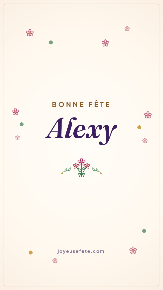 Image « Bonne fête Alexy » au format story
