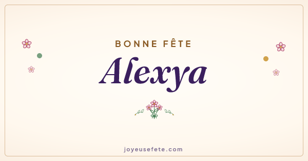 Image « Bonne fête Alexya » au format large