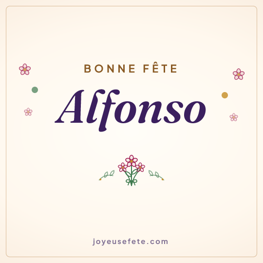 Image carrée « Bonne fête Alfonso » pour WhatsApp