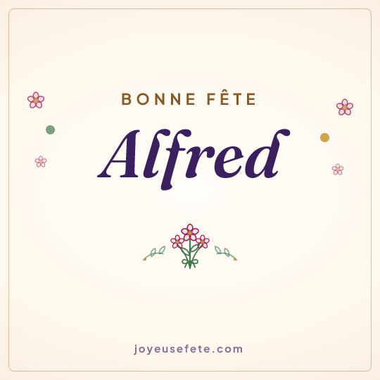 Image carrée « Bonne fête Alfred » pour WhatsApp