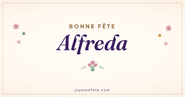 Image « Bonne fête Alfreda » au format large