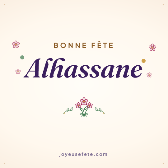 Image carrée « Bonne fête Alhassane » pour WhatsApp
