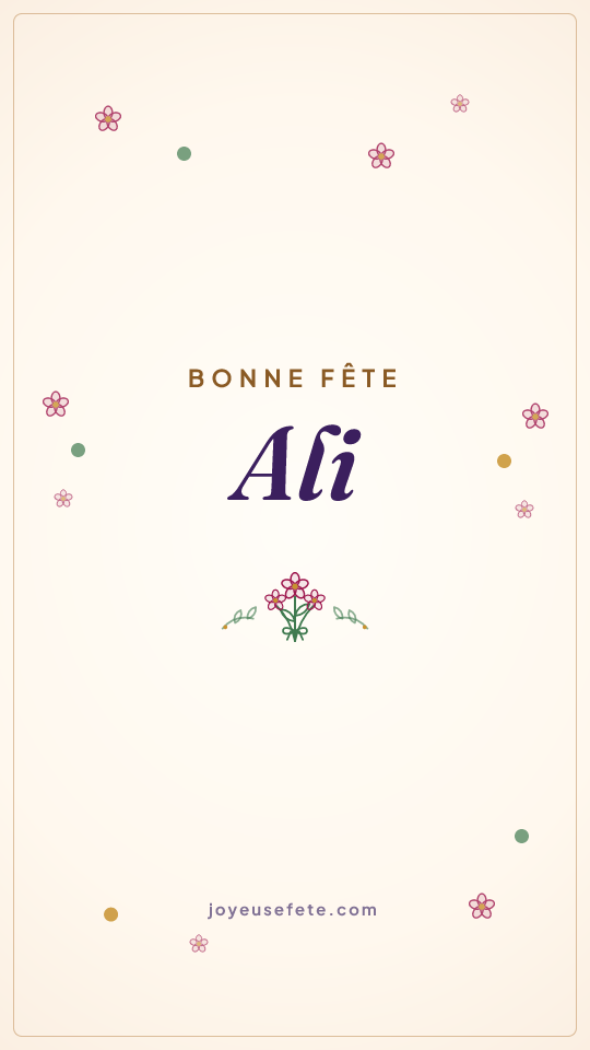 Image « Bonne fête Ali » au format story