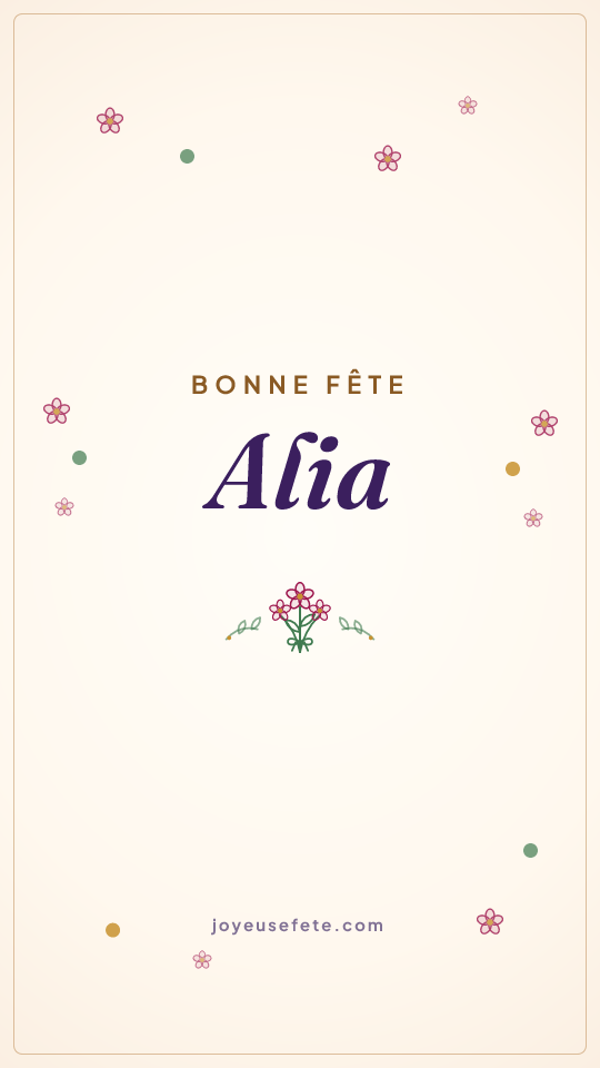 Image « Bonne fête Alia » au format story