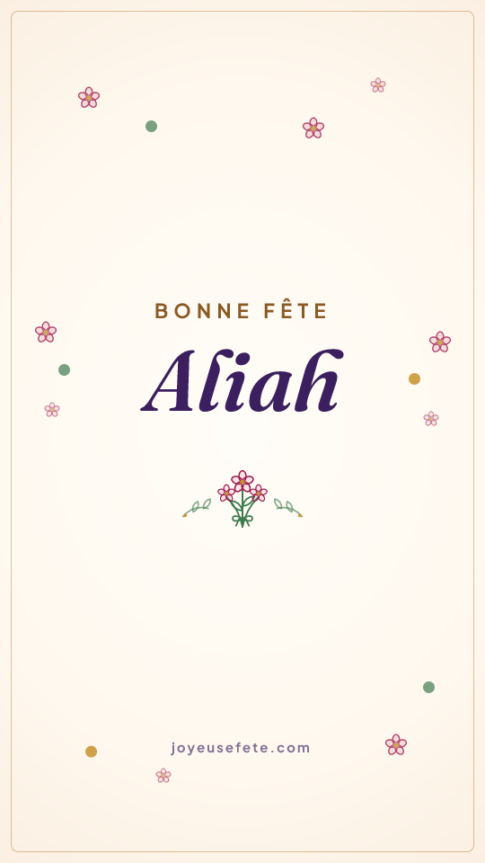 Image « Bonne fête Aliah » au format story