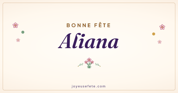 Image « Bonne fête Aliana » au format large