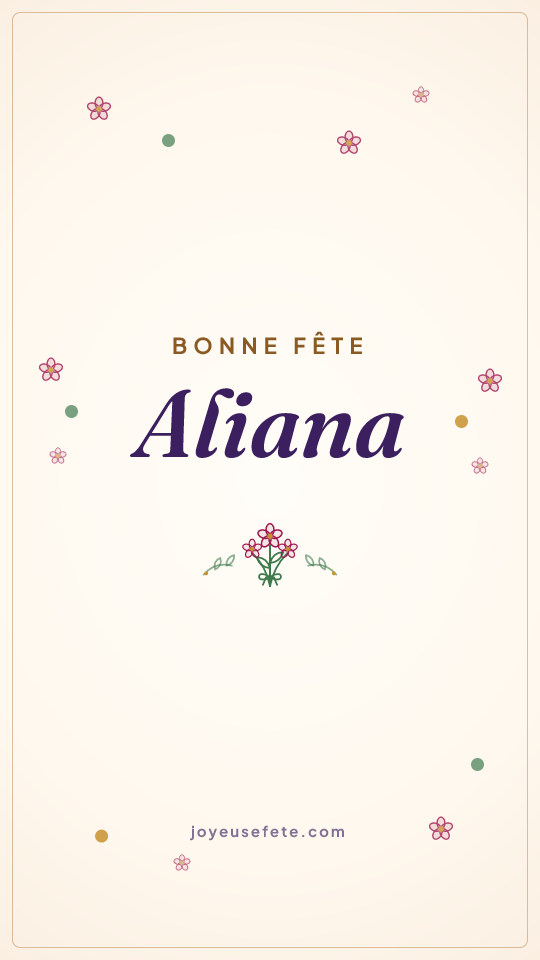 Image « Bonne fête Aliana » au format story