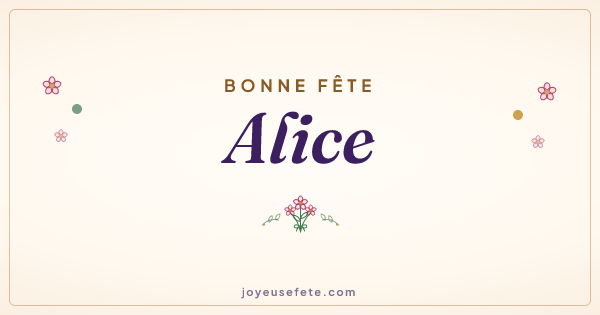 Image « Bonne fête Alice » au format large