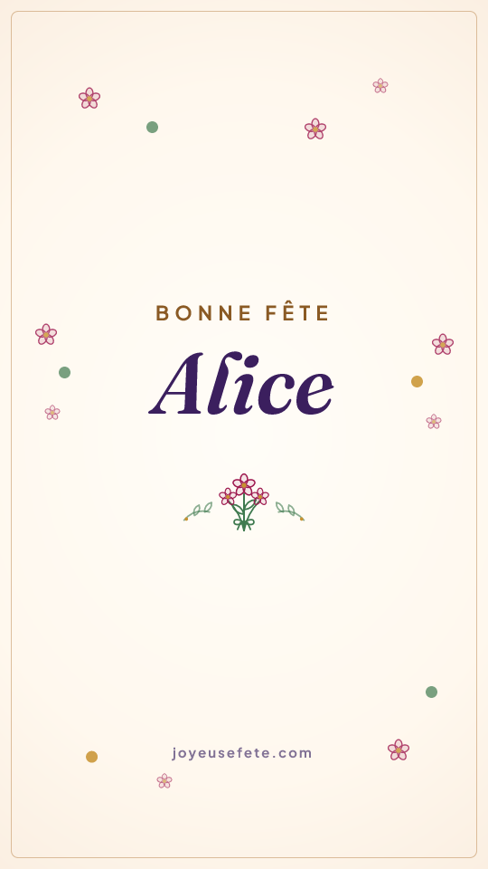 Image « Bonne fête Alice » au format story