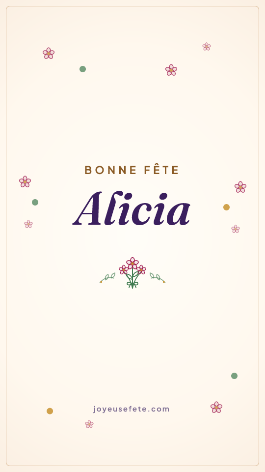 Image « Bonne fête Alicia » au format story