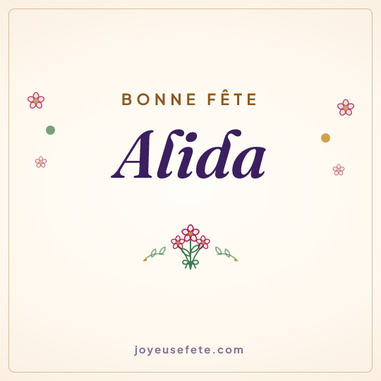Image carrée « Bonne fête Alida » pour WhatsApp