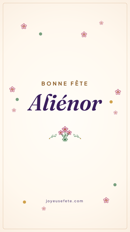 Image « Bonne fête Aliénor » au format story