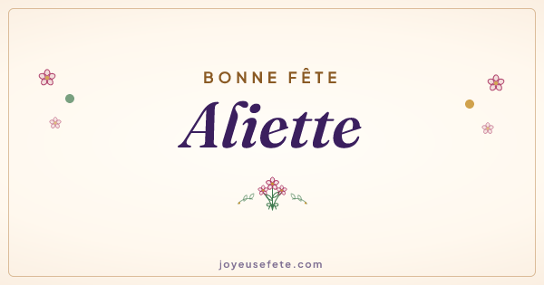 Image « Bonne fête Aliette » au format large