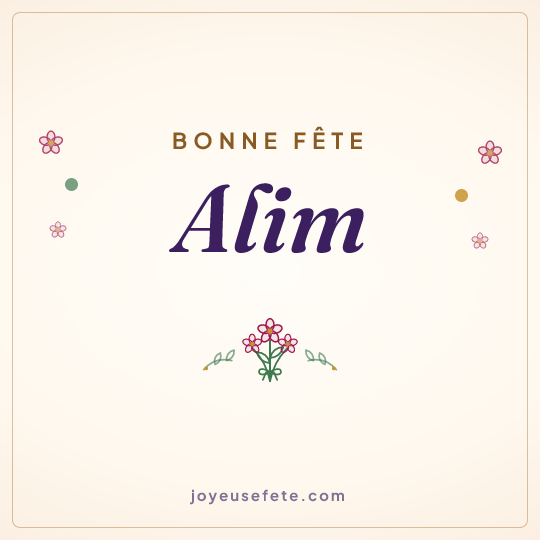 Image carrée « Bonne fête Alim » pour WhatsApp