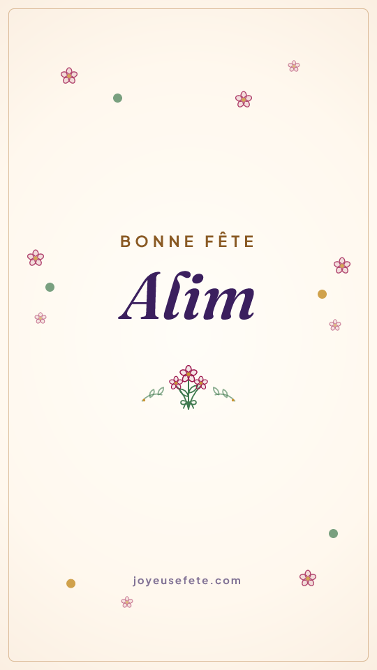 Image « Bonne fête Alim » au format story