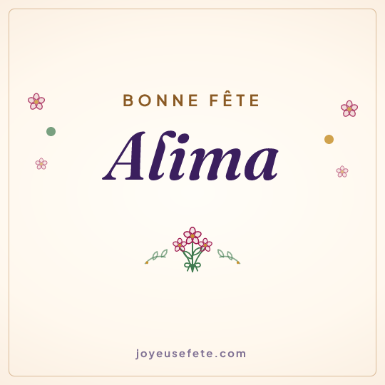 Image carrée « Bonne fête Alima » pour WhatsApp