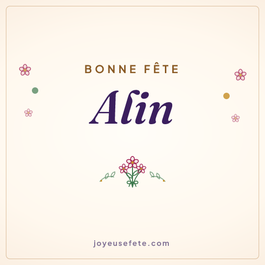 Image carrée « Bonne fête Alin » pour WhatsApp