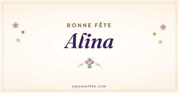 Image « Bonne fête Alina » au format large