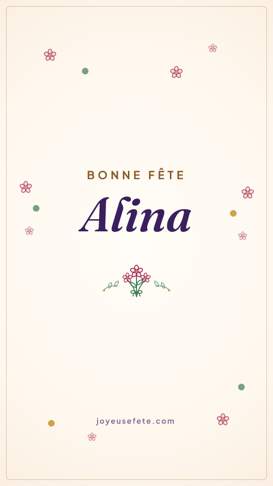 Image « Bonne fête Alina » au format story
