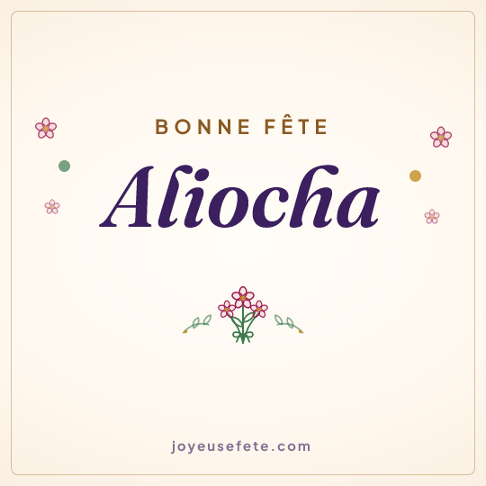 Image carrée « Bonne fête Aliocha » pour WhatsApp