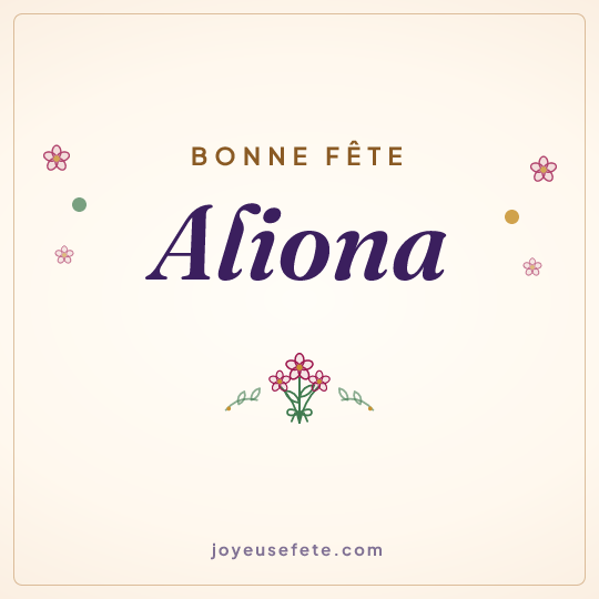 Image carrée « Bonne fête Aliona » pour WhatsApp