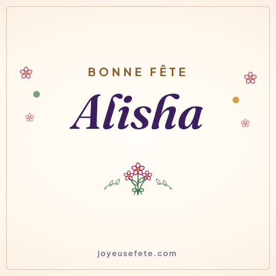 Image carrée « Bonne fête Alisha » pour WhatsApp