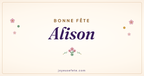 Image « Bonne fête Alison » au format large