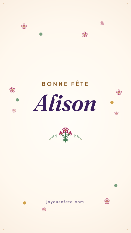 Image « Bonne fête Alison » au format story
