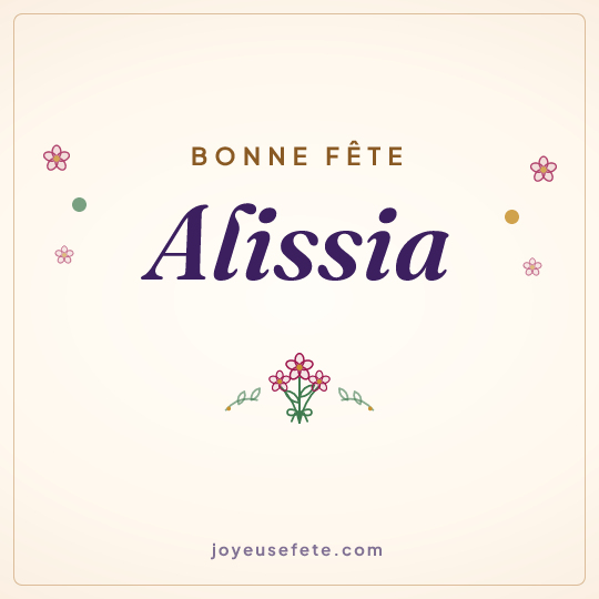 Image carrée « Bonne fête Alissia » pour WhatsApp
