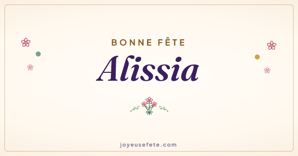 Image « Bonne fête Alissia » au format large