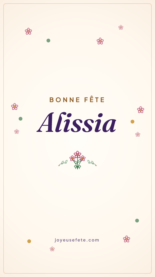 Image « Bonne fête Alissia » au format story