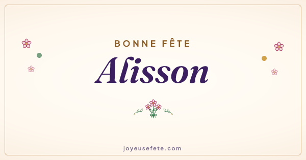 Image « Bonne fête Alisson » au format large