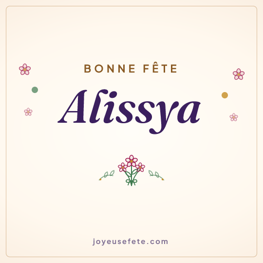 Image carrée « Bonne fête Alissya » pour WhatsApp