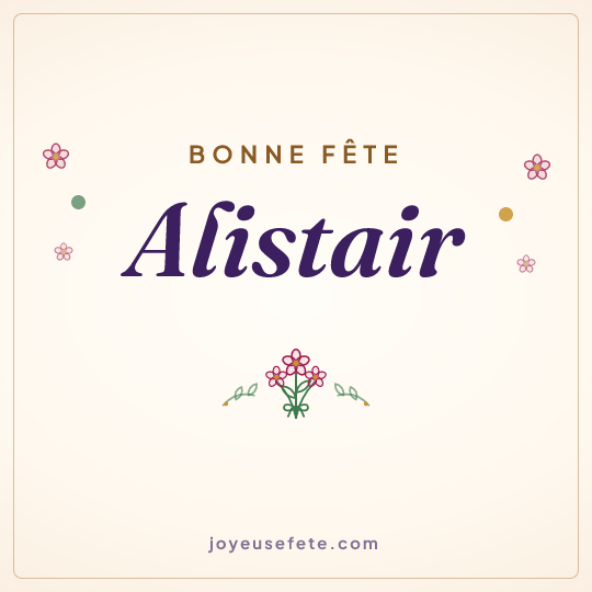 Image carrée « Bonne fête Alistair » pour WhatsApp
