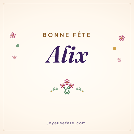 Image carrée « Bonne fête Alix » pour WhatsApp