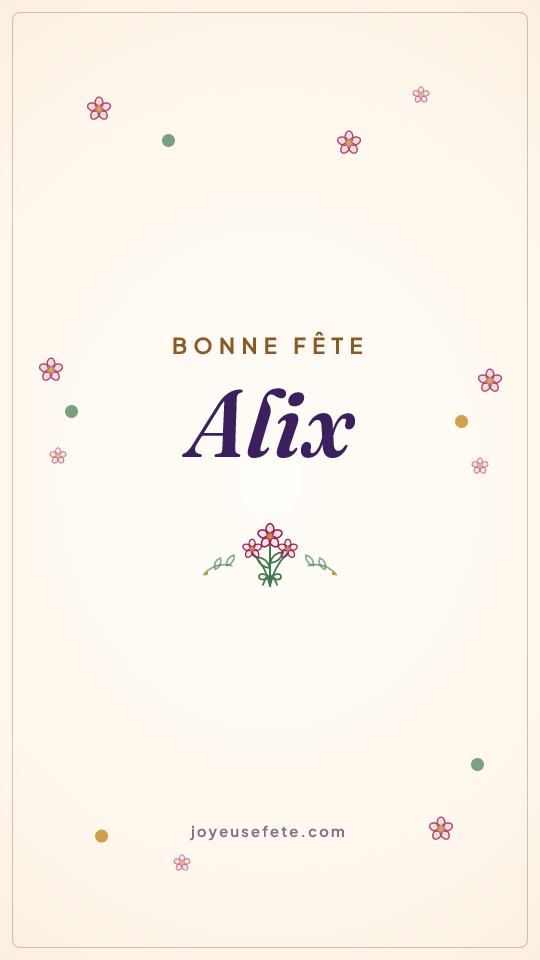 Image « Bonne fête Alix » au format story