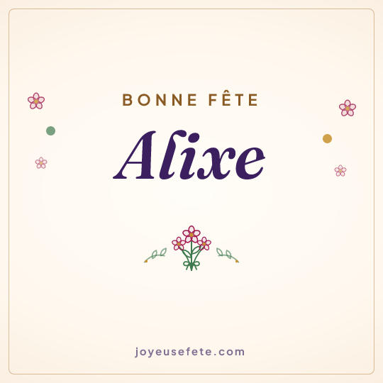 Image carrée « Bonne fête Alixe » pour WhatsApp