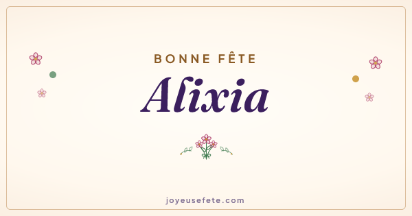 Image « Bonne fête Alixia » au format large