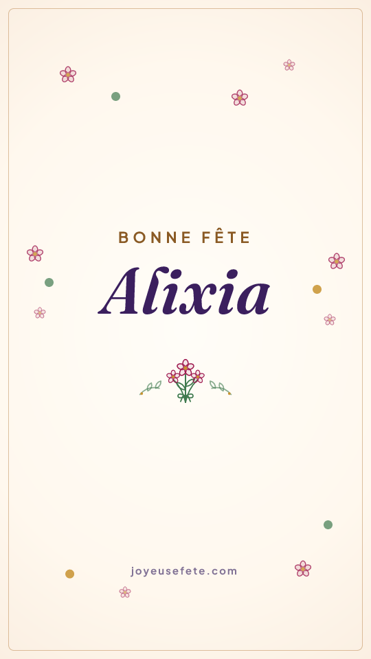 Image « Bonne fête Alixia » au format story