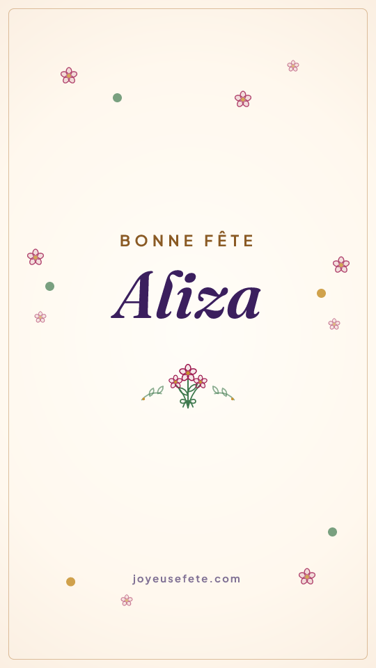 Image « Bonne fête Aliza » au format story
