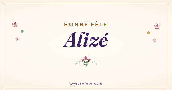 Image « Bonne fête Alizé » au format large