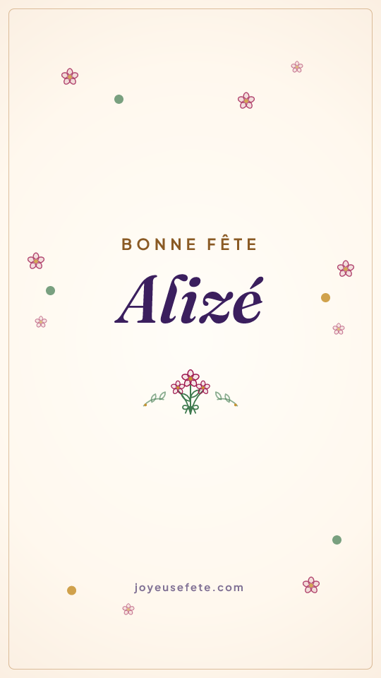 Image « Bonne fête Alizé » au format story
