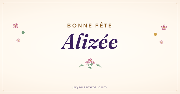 Image « Bonne fête Alizée » au format large