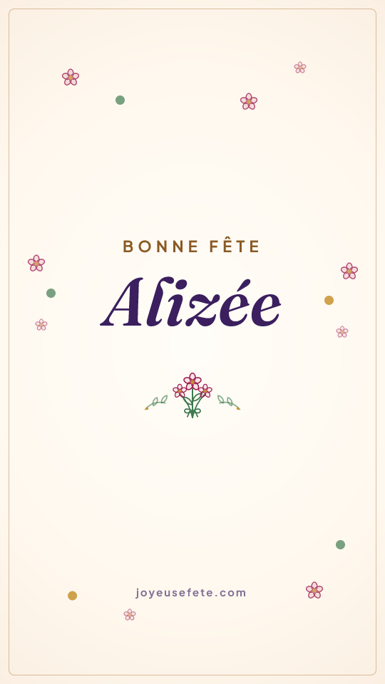 Image « Bonne fête Alizée » au format story