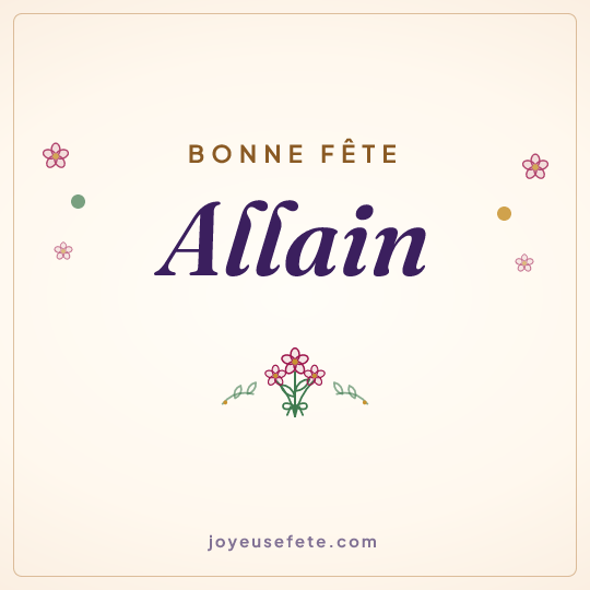 Image carrée « Bonne fête Allain » pour WhatsApp