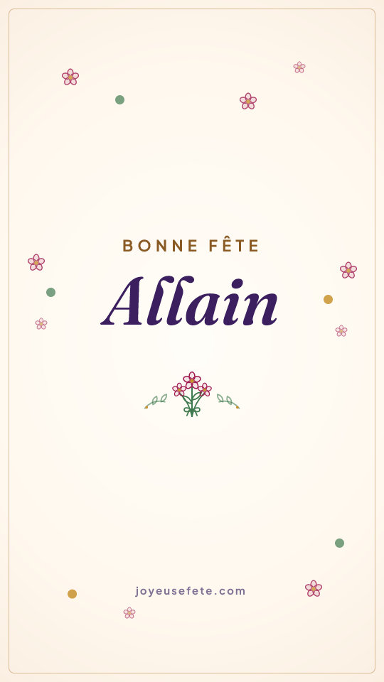 Image « Bonne fête Allain » au format story
